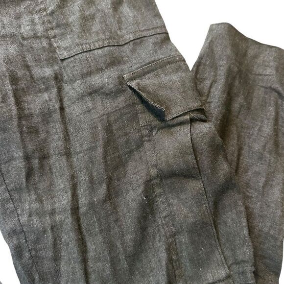 Theory Navy Easy Cargo linen slim fit pull on drawstring pant size 0 - Picture 8 of 10